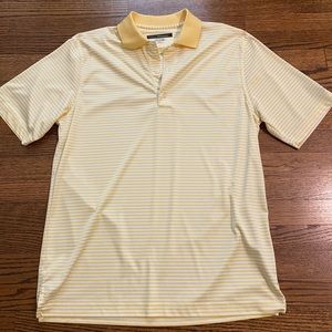 Men’s striped golf shirt / polo. Size Medium